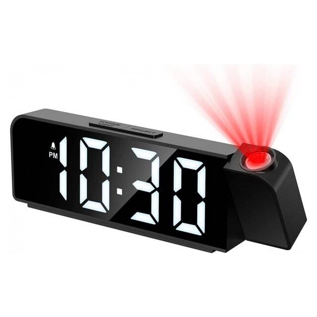 LED Projection Alarm Clock with Time & Temp Display for Home