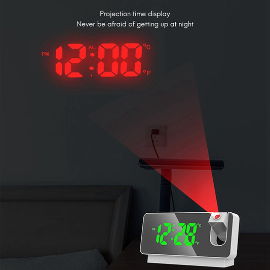 LED Projection Alarm Clock with Time & Temp Display for Home